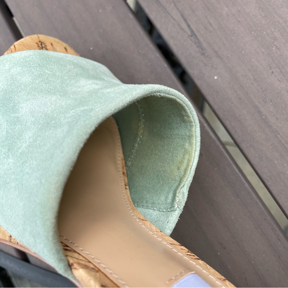 Steve Madden Mint Green Block Heel Platform Slide Sandal - Picture 4 of 5